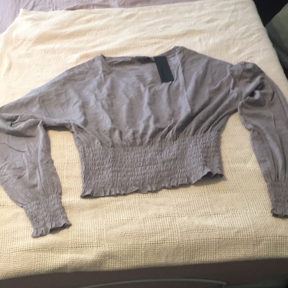 Mono b smocked crop medium ash lavender